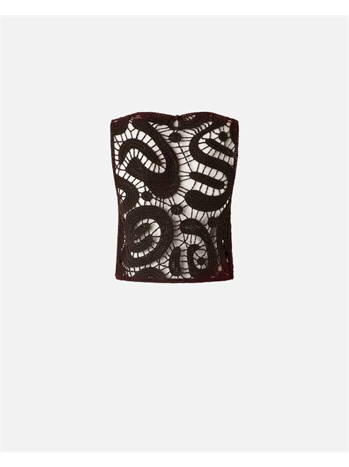 Top smanicato crochet geometrico PINKO | 106438A354/M05